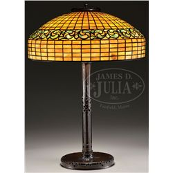 TIFFANY STUDIOS LEMON LEAF TABLE LAMP.