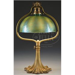 TIFFANY STUDIOS DAMASCENE DESK LAMP.