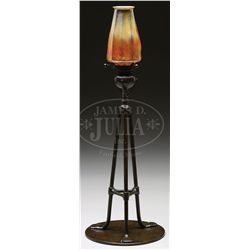 TIFFANY CANDLESTICK AND SHADE.