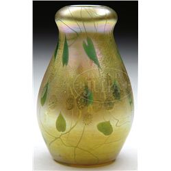 TIFFANY MILLEFIORI HEART AND VINE VASE.