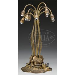 TIFFANY STUDIOS 10-LIGHT LILY LAMP BASE.