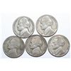 Image 1 : Lot Of 5 Silver Wartime Nickels