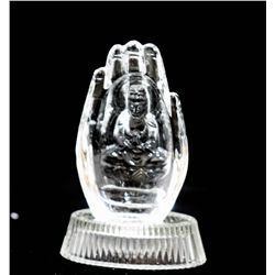 COLLECTORS EDITION CRYSTAL GUAN YIN BUDDHA FIGURINE