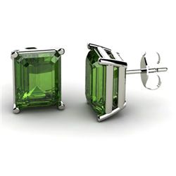 Genuine 7.20 ctw Green Tourmaline Earring 14k W/Y Gold