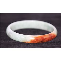 CHINESE BROWN AND WHITE JADE BANGLE