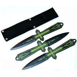 COLLECTORS EDITION BLACK AND YELLOW THROWING KNIVES W/S