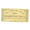 Image 1 : 1862 SEVENTY FIVE CENT CITY OF RICHMOND, VA NOTE