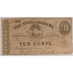 1863 TEN CENT STATE OF ALABAMA NOTE