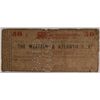 Image 1 : 1862 FIFTY CENT WESTERN & ATLANTIC RAILROAD ATLANTA, GA