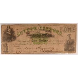 1862 $1 STATE OF MISSISSIPPI NOTE