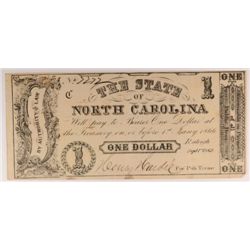 1862 $1 STATE OF NORTH CAROLINA NOTE