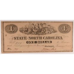1863 $1 STATE OF NORTH CAROLINA