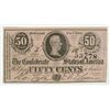 Image 1 : 1864 FIFTY CENT CONFEDERATE STATES OF AMERICA NOTE