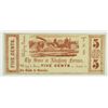 Image 1 : 1856 $5 STORE AT ALEGHANY FURNACE PA SLICE ON THE CURRENCY
