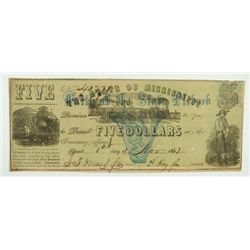 1862 $5 STATE OF MISSISSIPPI NOTE