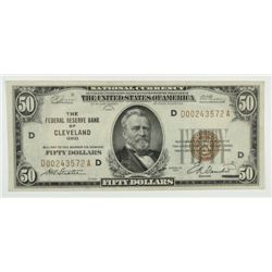 1929 $50 NATIONAL CLEVELAND, OH CU