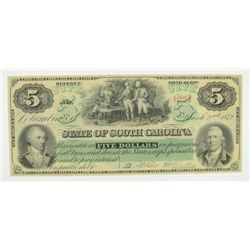 1872 $5 STATE OF SOUTH CAROLINA NOTE