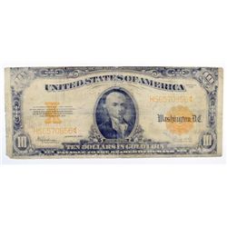 1922 $10 GOLD CERTIFICATE G/VG