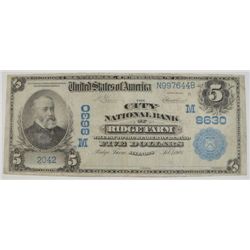 1902 $5 NATIONAL RIDGE FARM, IL #8630 VF