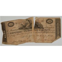 1814 $10 KENTUCKY INSURANCE COMPANY NOTE AG