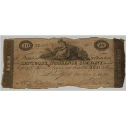 1814 $10 KENTUCKY INSURANCE COMPANY NOTE GOOD