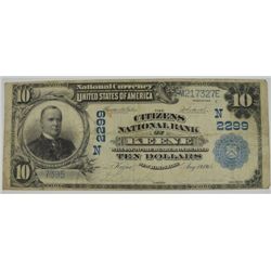 1902 $10 NATIONAL KEENE, NH #2299 FINE