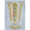 Image 1 : Czech Bohemian Crystal Enamel Vase 24K 10"H