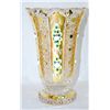 Image 3 : Czech Bohemian Crystal Enamel Vase 24K 10"H