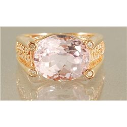 6.23ct KUNZITE & DIAMOND RING