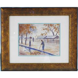 Mildred Waters, Street Sweepers, Original Watercol