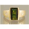 Image 1 : 3.12ct GREEN TOURMALINE & DIAMOND RING