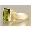Image 3 : 3.12ct GREEN TOURMALINE & DIAMOND RING