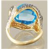 Image 4 : 17.44 BLUE TOPAZ, SAPPHIRE AND DIAMOND RING