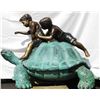 Image 1 : Two Kids Riding Turtle Bronze Statue