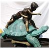 Image 2 : Two Kids Riding Turtle Bronze Statue