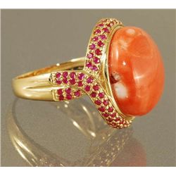 23.84CT CARNELIAN & RUBY RING