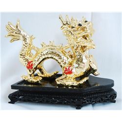 Gold Porcelain Asian Dragon