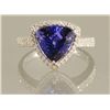 Image 1 : 4.09ct TANZANITE & DIAMOND RING