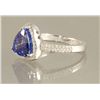 Image 4 : 4.09ct TANZANITE & DIAMOND RING