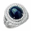 Image 1 : 6.97ct Sapphire and Diamond Ring set in 18K Gold
