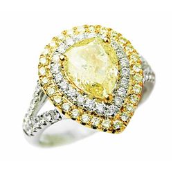 2.76 ct Fancy Yellow Diamond Ring set in 18K Gold