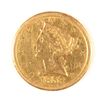 Image 1 : 1858-D $5 GOLD LIBERTY AU 58