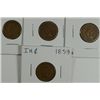Image 1 : 4-1859 INDIAN HEAD CENTS "GRADING SET" (AG,GOOD,VG,FINE)