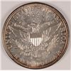 Image 2 : 1908-D BARBER HALF DOLLAR, MS-65 GEM, PRETTY GOLD COLOR ON RIMS,  WHITE CENTERS!