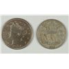 Image 1 : 1882 SHIELD NICKEL FINE & 1884 LIBERTY NICKEL XF CORRODED CLEANED