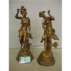 Pair gilt spelter figures £20 - 40...