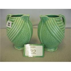 Pair Wade green vases, stamped 407 £50 - 80...