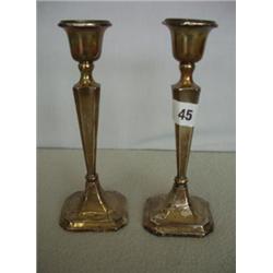 Pair silver hallmarked candlesticks, 8  high £20 - 40...