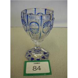 19th century blue glass goblet possibly Venetian, 6  high, chips to base £80 - 120...