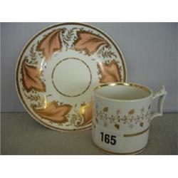 Late 18th century Swansea marked saucer together with Flight Barr and Barr coffee can with repair...